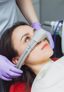 Woman getting nitrous oxide