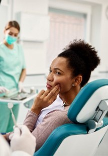 Woman in dental chair