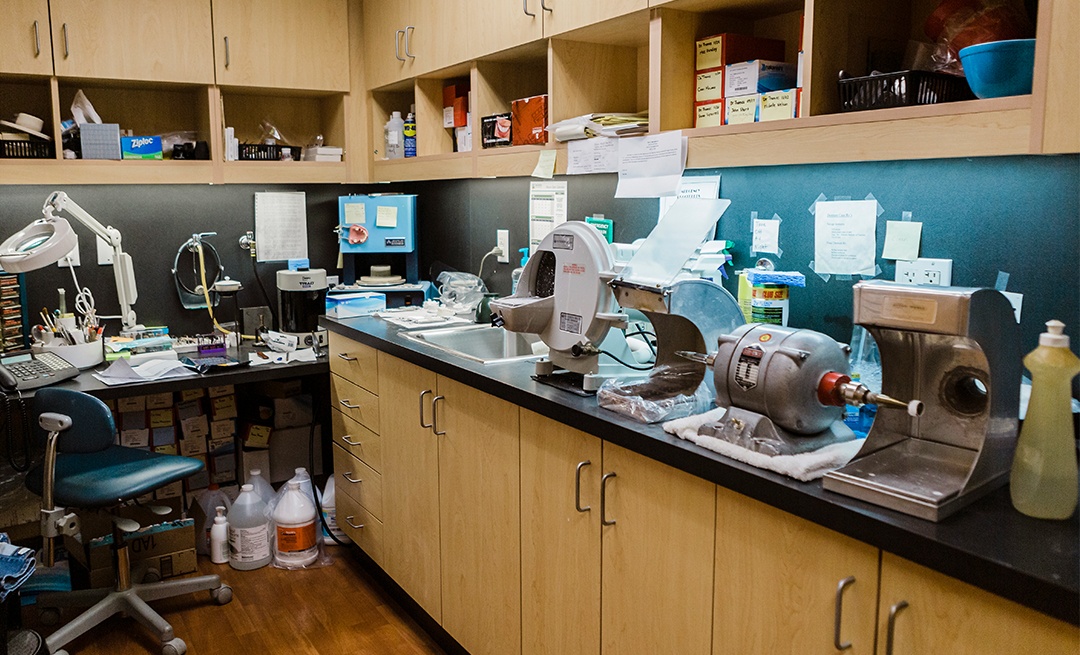 Dental lab and storage area