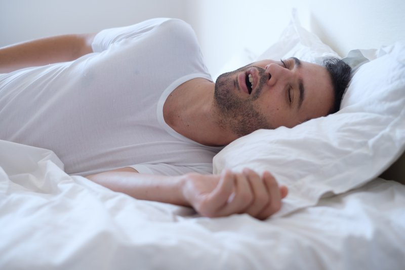 A man suffering from sleep apnea