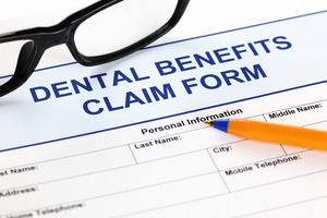 Dental insurance form on a table