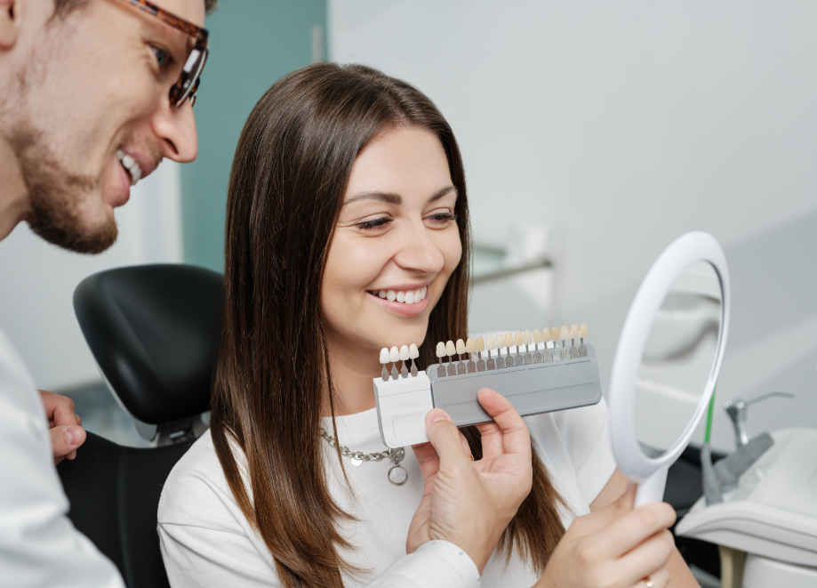 Woman being fitted for veneers
