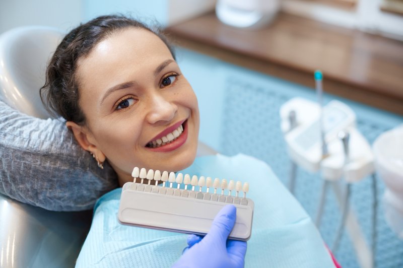 woman receiving veneers